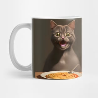 Surprise Cat Love Eating Vegan Spaghetti Mug